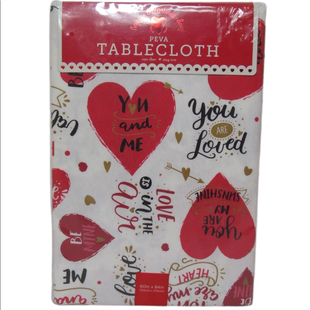 PEVA Valentine’s Day 60in x 84in Tablecloth(Heart)